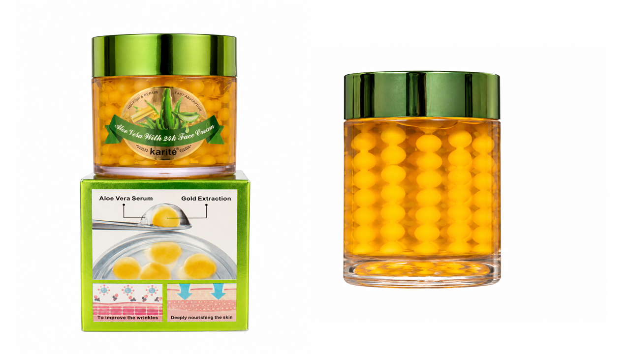 Crema de microesfera Aloe vera y 24K Gold