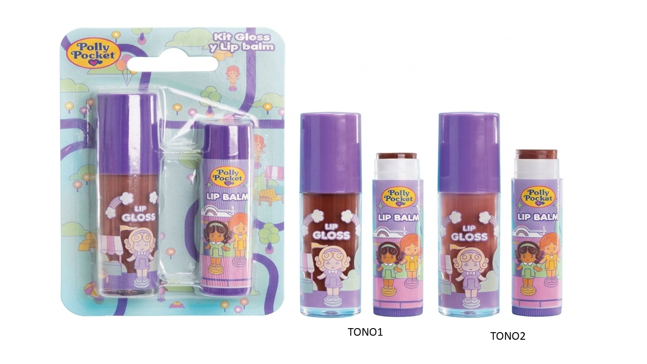 KIT GLOSS Y BARRA POLLY POCKET TONO 1